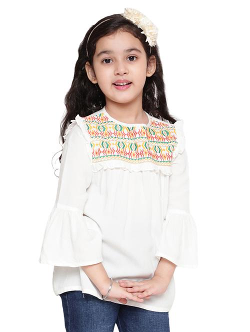 girls embroidered round neck top - 21707965 - Very Small Image - 1