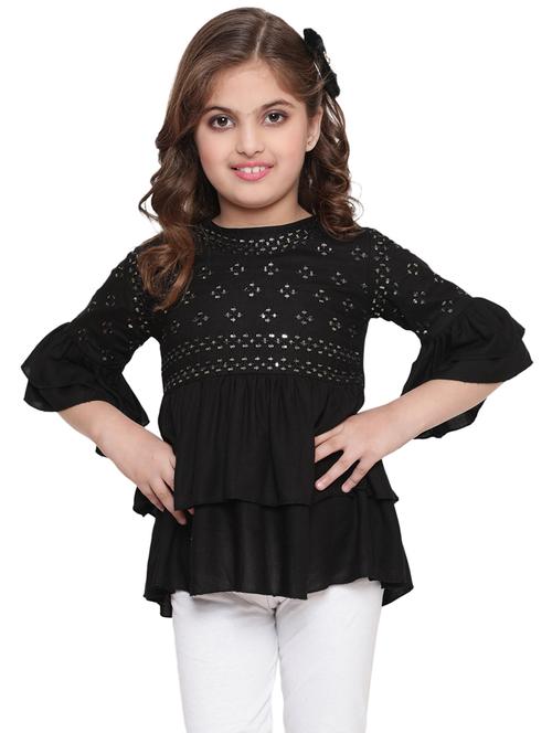 girls embroidered round neck top - 21707989 - Very Small Image - 1