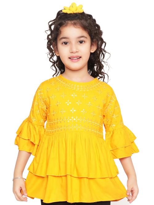 girls embroidered round neck top - 21707992 - Very Small Image - 1