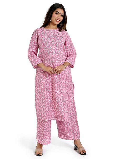 women floral three quarter sleeve staright kurta - 21708140 - Very Small Image - 1