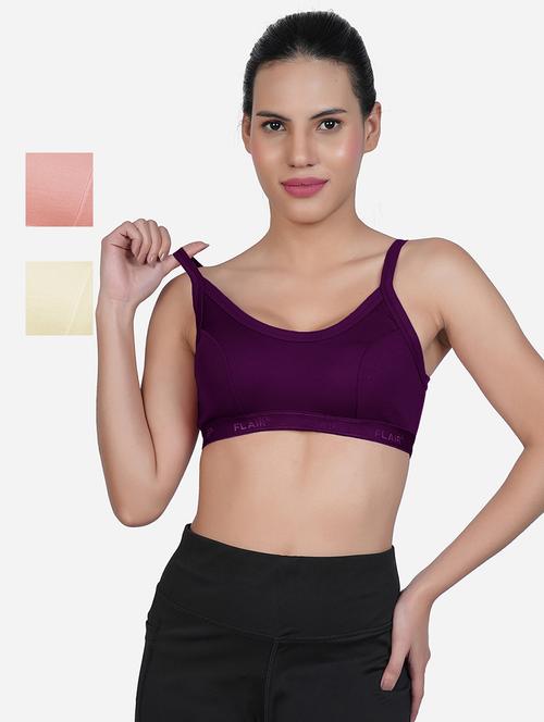 women pack of 3 solid sports bra - 21708212 - Very Small Image - 1