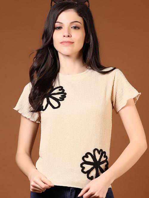 women embroidered short sleeve top - 21708303 - Very Small Image - 1