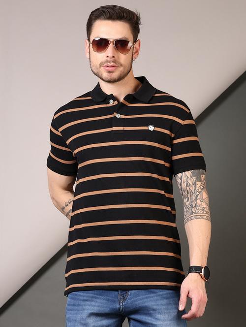 men striped short sleeves polo t-shirt - 21708371 - Very Small Image - 1