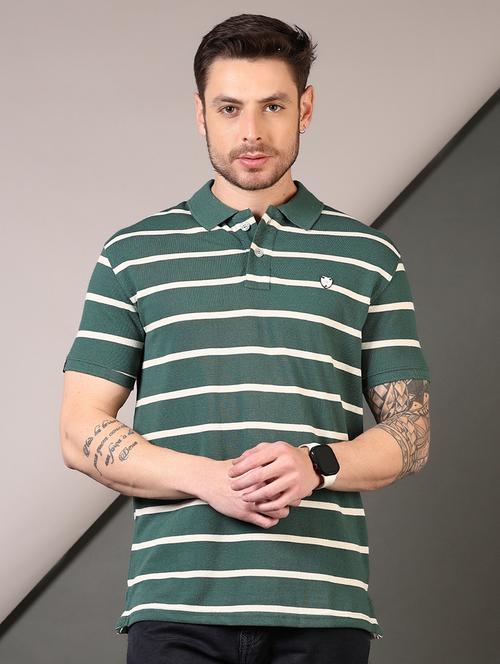 men striped short sleeve regular fit polo t-shirt - 21708379 - Very Small Image - 1