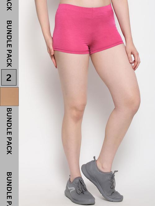 women pack of 2 solid cycling shorts - 21708571 - Very Small Image - 1