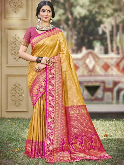 women self design banarasi saree with blouse - 21708850 - Very Small Image - 1
