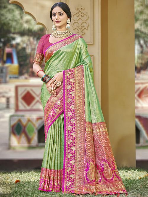 women self design banarasi saree with blouse - 21708851 - Very Small Image - 1