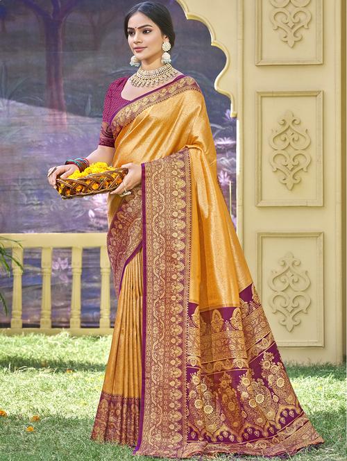 women self design banarasi saree with blouse - 21708855 - Very Small Image - 1
