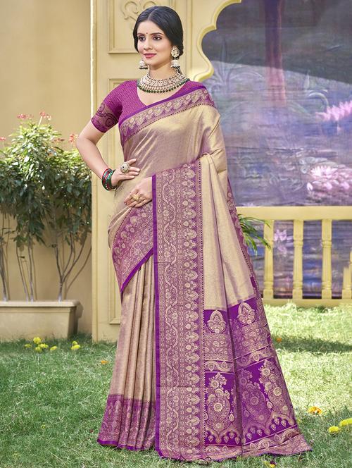 women self design banarasi saree with blouse - 21708856 - Very Small Image - 1
