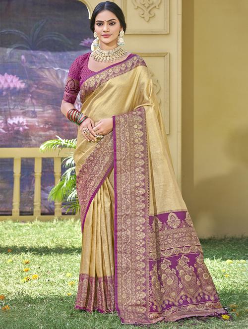 women self design banarasi saree with blouse - 21708858 - Very Small Image - 1