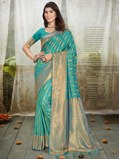 women self design banarasi saree with blouse - 21708871 - Very Small Image - 1