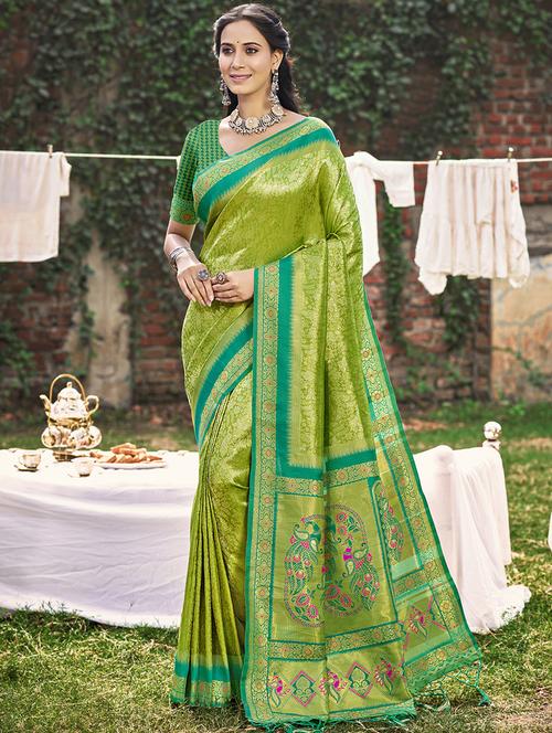 women self design banarasi saree with blouse - 21708957 - Very Small Image - 1