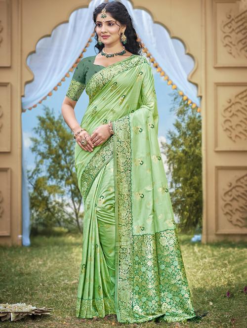women self design banarasi saree with blouse - 21708962 - Very Small Image - 1