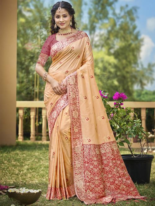 women self design banarasi saree with blouse - 21708963 - Very Small Image - 1