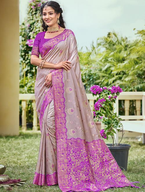 women self design banarasi saree with blouse - 21708970 - Very Small Image - 1