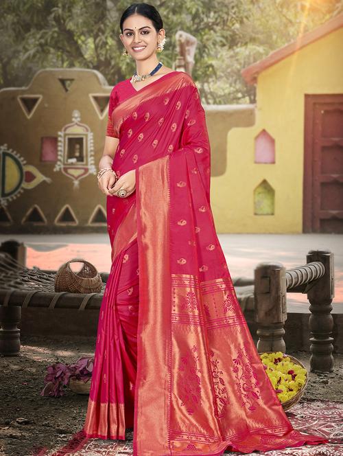 women self design banarasi saree with blouse - 21708975 - Very Small Image - 1