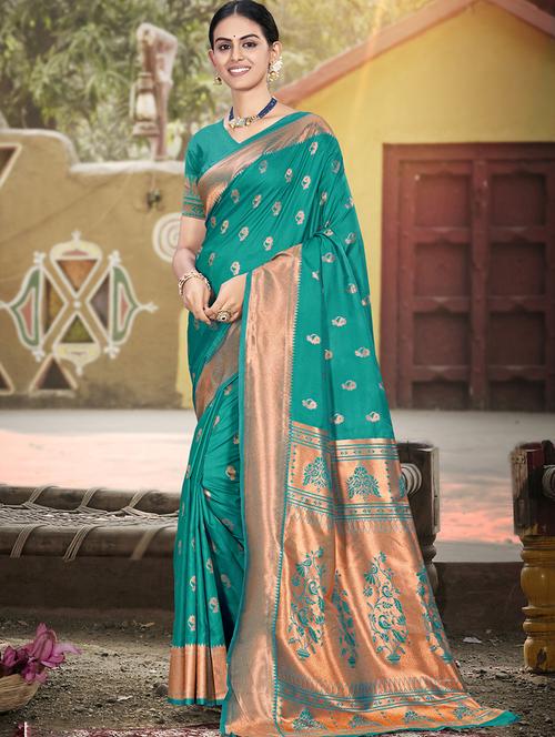 women self design banarasi saree with blouse - 21708976 - Very Small Image - 1