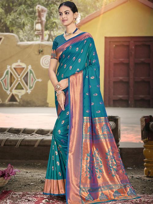 women self design banarasi saree with blouse - 21708978 - Very Small Image - 1