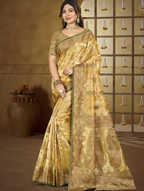 women self design banarasi saree with blouse - 21709009 - Very Small Image - 1