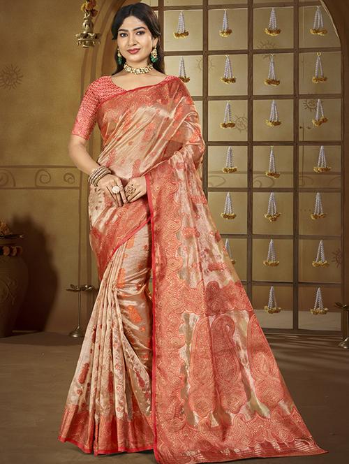 women self design banarasi saree with blouse - 21709013 - Very Small Image - 1