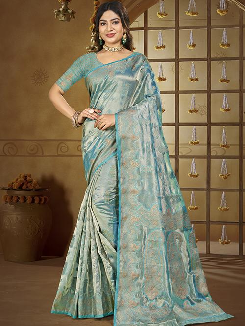 women self design banarasi saree with blouse - 21709014 - Very Small Image - 1
