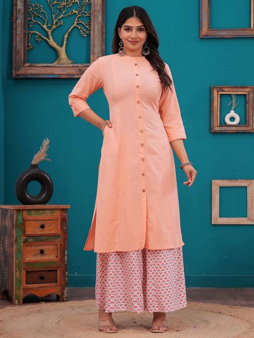 women solid three quarter sleeve a-line kurta - 21709166 - Very Small Image - 1