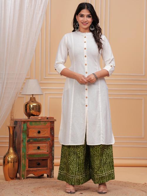 women solid three quarter sleeve a-line kurta - 21709169 - Very Small Image - 1