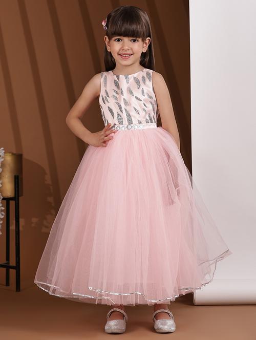 Girls Embellishedround Neck Sleeveless Frock - 21709335 - Very Small Image - 1