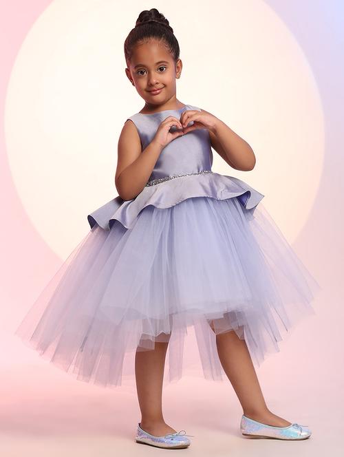 girls solid sleeveless high low frock - 21709346 - Very Small Image - 1