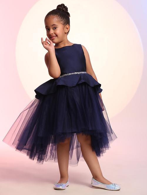 girls solid sleeveless high low frock - 21709347 - Very Small Image - 1