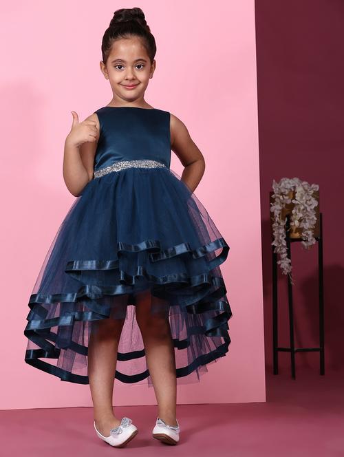 girls solid sleeveless high low frock - 21709353 - Very Small Image - 1