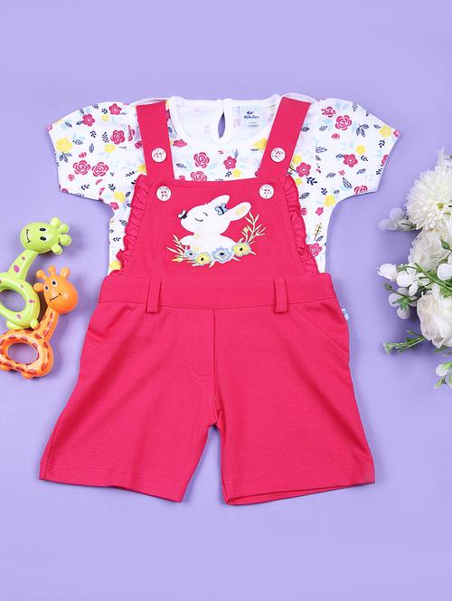kids printed t-shirt & dungaree set  - 21709598 - Very Small Image - 1