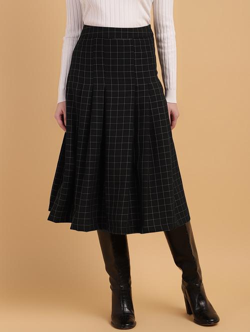 Women Checkered High Rise Pleated Skirt - 21709675 - Very Small Image - 1