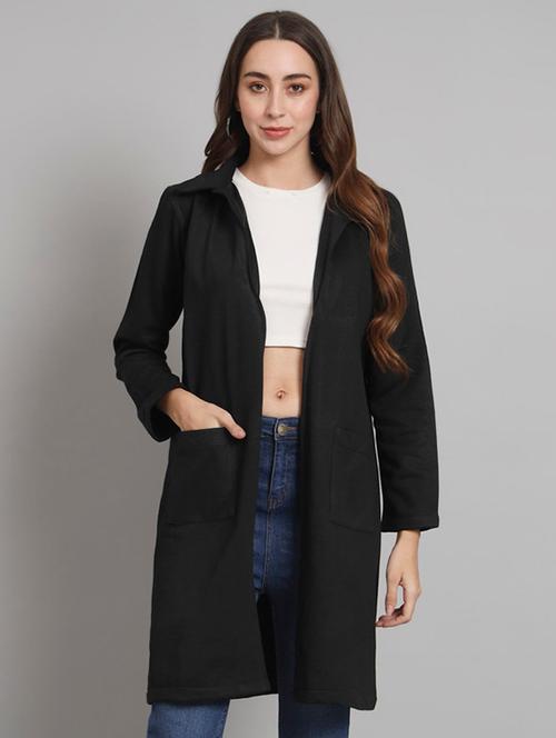 women solid long sleeves trench coat - 21709738 - Very Small Image - 1