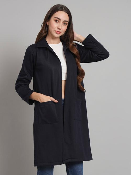 women solid long sleeves trench coat - 21709739 - Very Small Image - 1