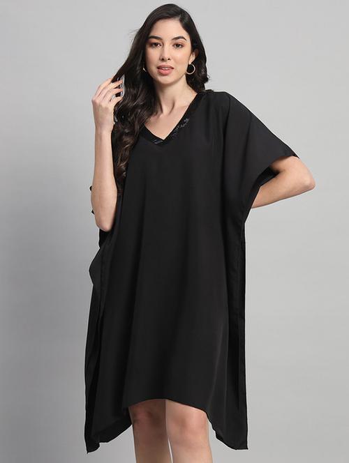 women solid relaxed fit kaftan dress - 21709743 - Very Small Image - 1