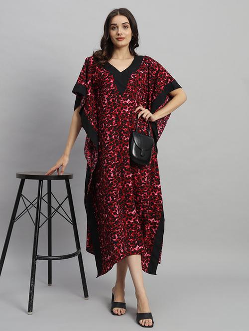women animal print relaxed fit kaftan dress - 21709751 - Very Small Image - 1