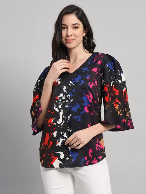 women printed puff sleeves regular top - 21709783 - Very Small Image - 1