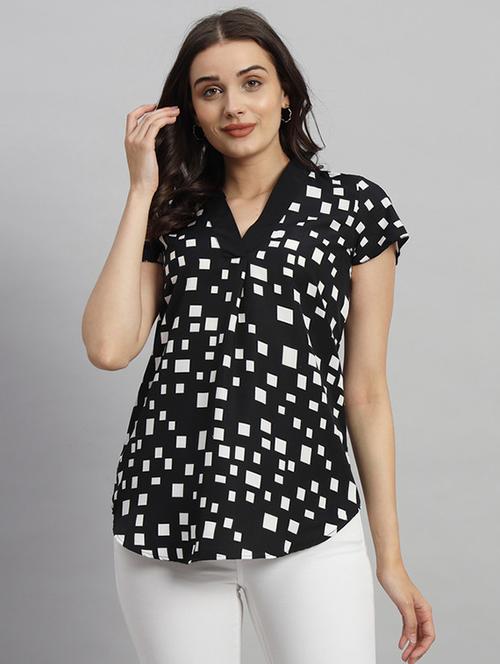 women printed short sleeves regular top - 21709797 - Very Small Image - 1