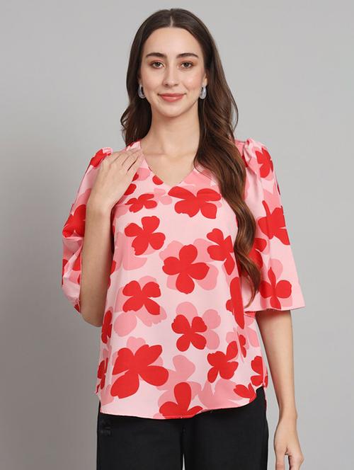 women floral print short sleeves regular top - 21709802 - Very Small Image - 1
