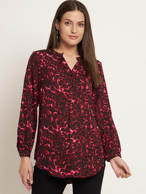 women animal print long sleeves regular top - 21709803 - Very Small Image - 1