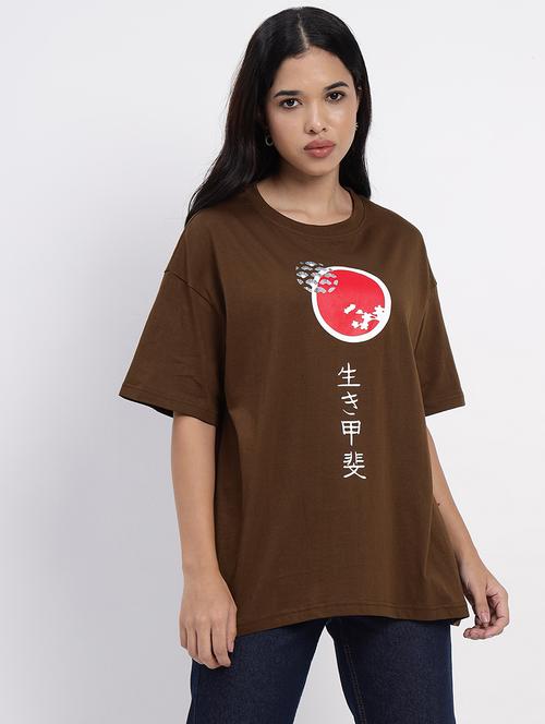 Women Printed Short Sleeves Oversizedt-shirt - 21709830 - Very Small Image - 1