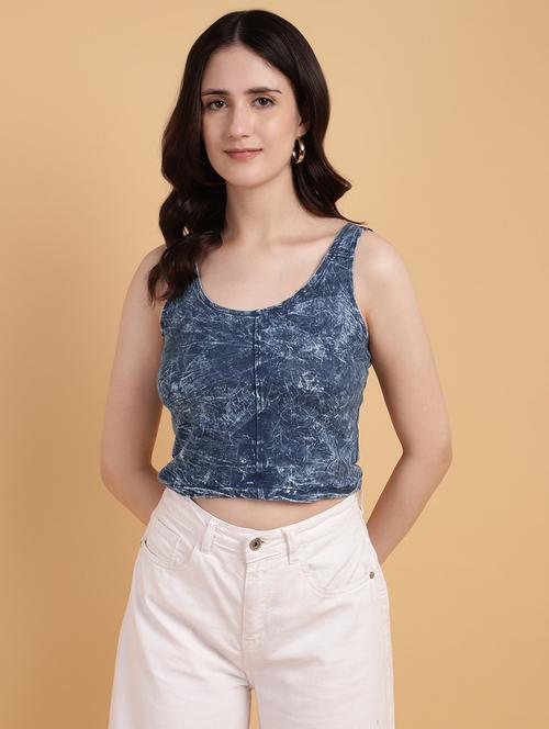 women printed sleeveless crop top - 21709878 - Very Small Image - 1