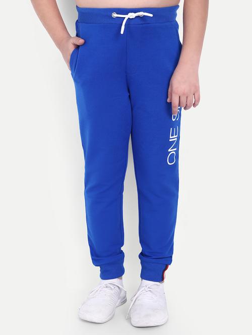 boys blue placement print joggers - 21710151 - Very Small Image - 1