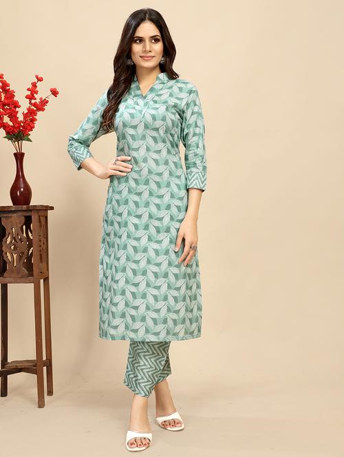 women printed three quarter sleeve straight kurta - 21710275 - Very Small Image - 1
