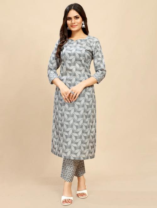 women printed three quarter sleeve straight kurta - 21710276 - Very Small Image - 1