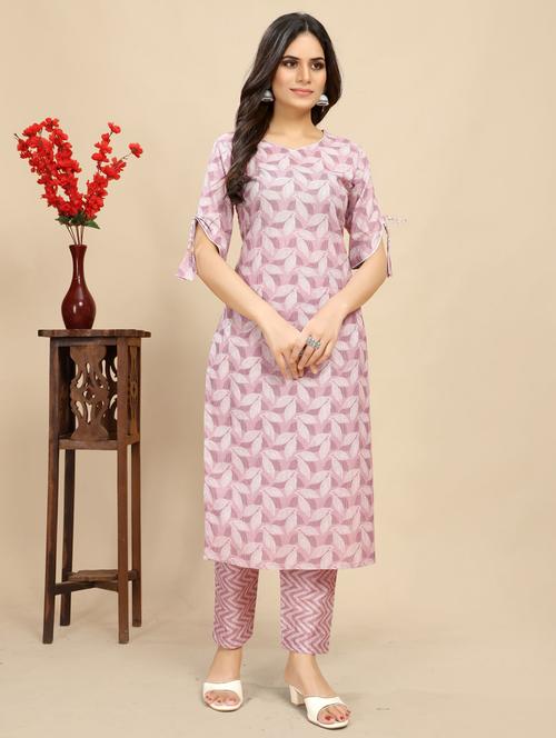 women printed short sleeve straight kurta - 21710277 - Very Small Image - 1