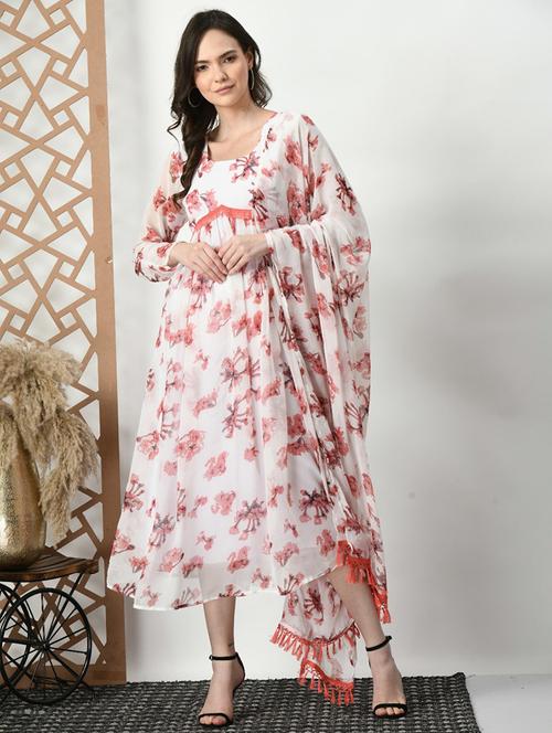 women floral printed kurta dupatta set - 21710289 - Very Small Image - 1