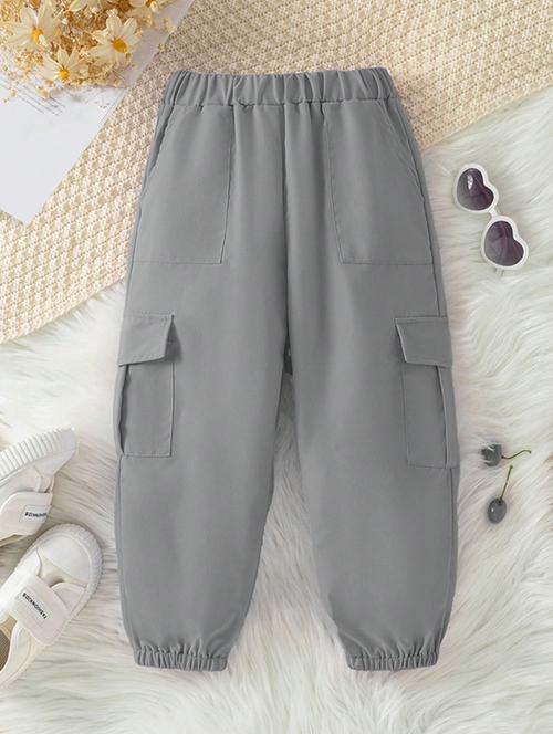 grey cotton plain cargo - 21710484 - Very Small Image - 1