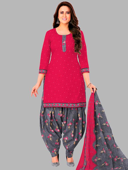 women printed 3-piece unstitched dress material - 21710731 - Very Small Image - 1